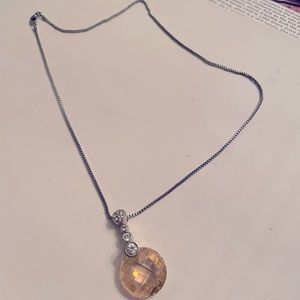Pink quartz necklace pendant
